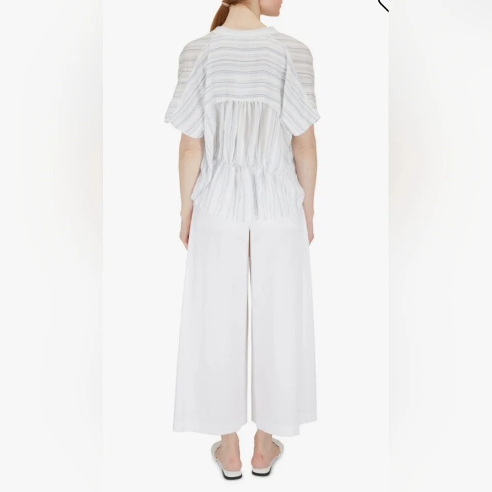 Vince Optic White Pleated Culotte Size 0